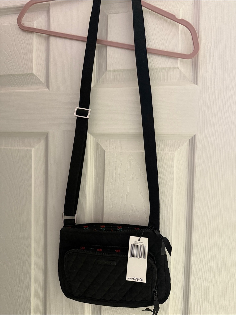 Vera Bradley Black Little Hipster Quilted Crossbody